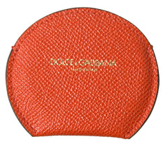 Dolce & Gabbana Elegant Orange Calfskin Mirror Holder