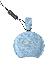 Dolce & Gabbana Elegant Leather Mirror Holder in Light Blue