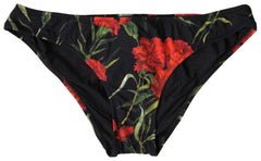 Dolce & Gabbana Black Floral Halter Swimwear 2 Piece Bikini