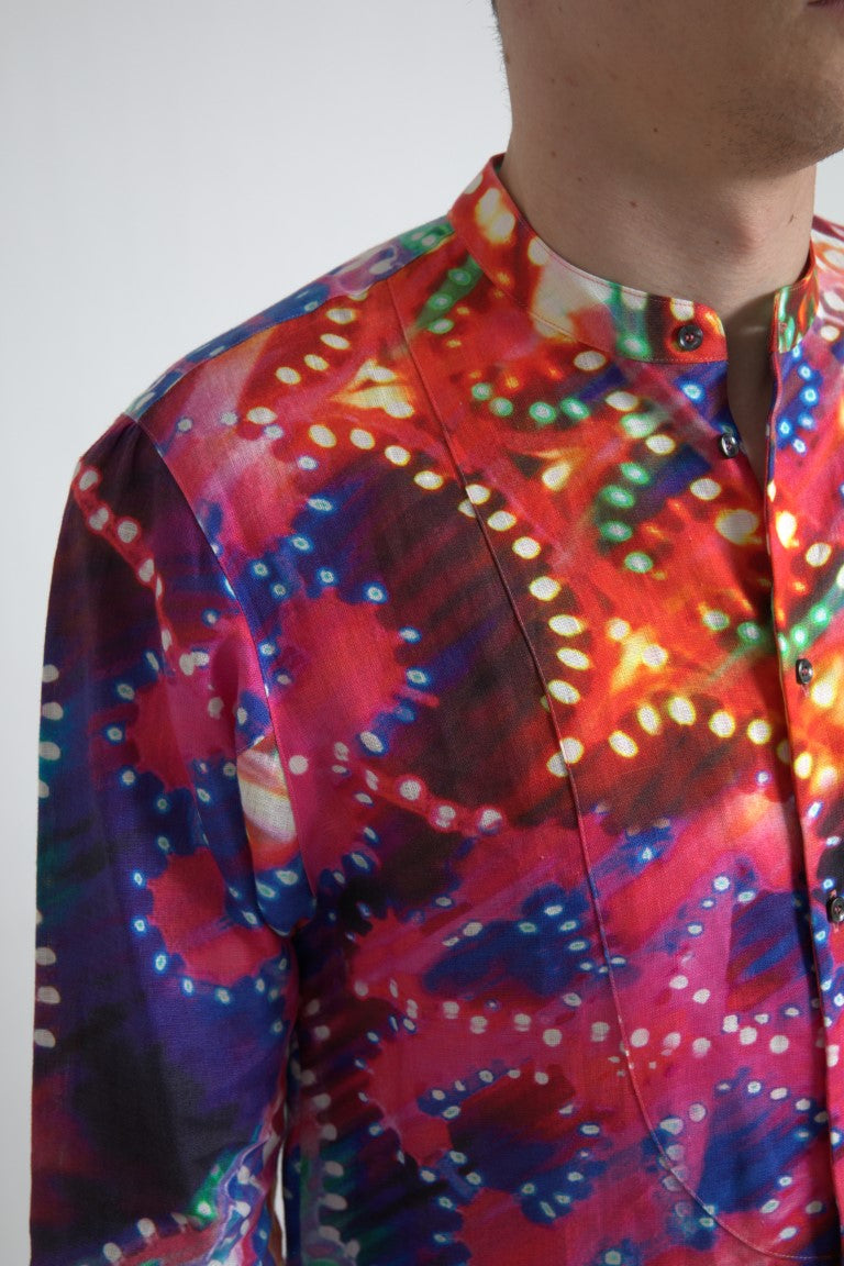 Dolce & Gabbana Stunning Multicolor Linen Casual Shirt