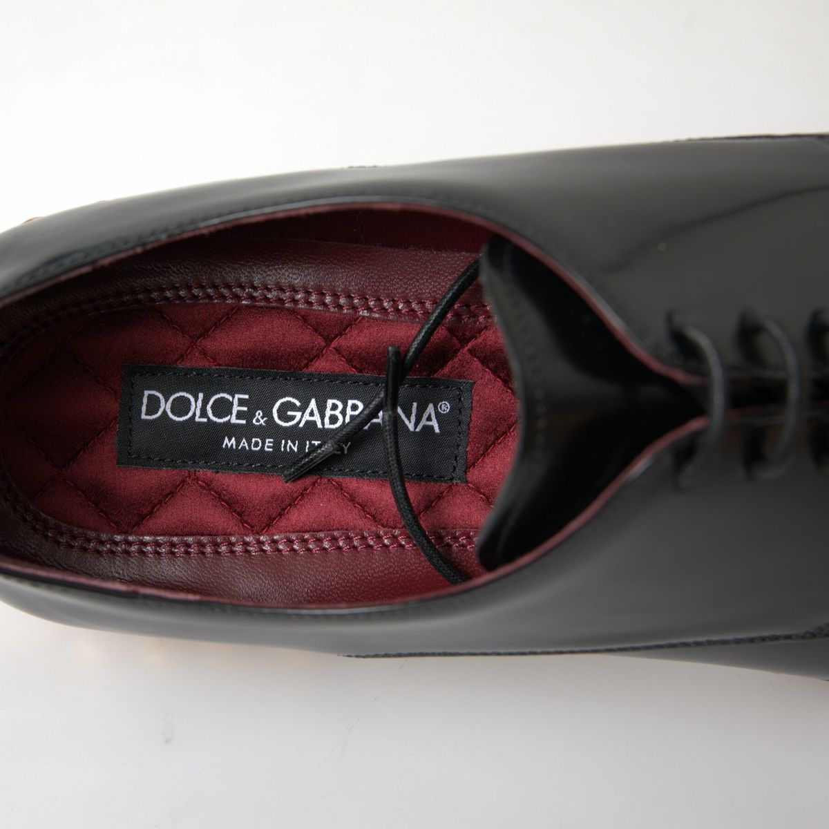 Dolce & Gabbana Elegant Gold-Accented Black Leather Dress Shoes