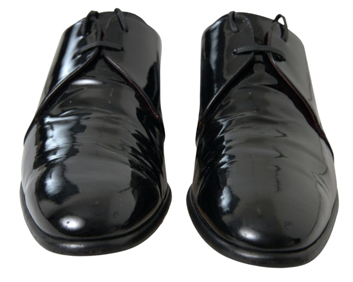 Dolce & Gabbana Elegant Black Patent Leather Formal Men's Shoes