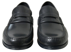 Dolce & Gabbana Elegant Black Leather Mens Loafers