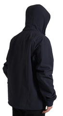 Dolce & Gabbana Dark Blue Hooded Wool Full Zip Men Jacket