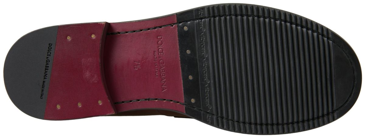 Dolce & Gabbana Elegant Bordeaux Leather Dress Loafers