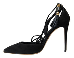 Dolce & Gabbana Elegant Black Ankle Strap Stiletto Heels