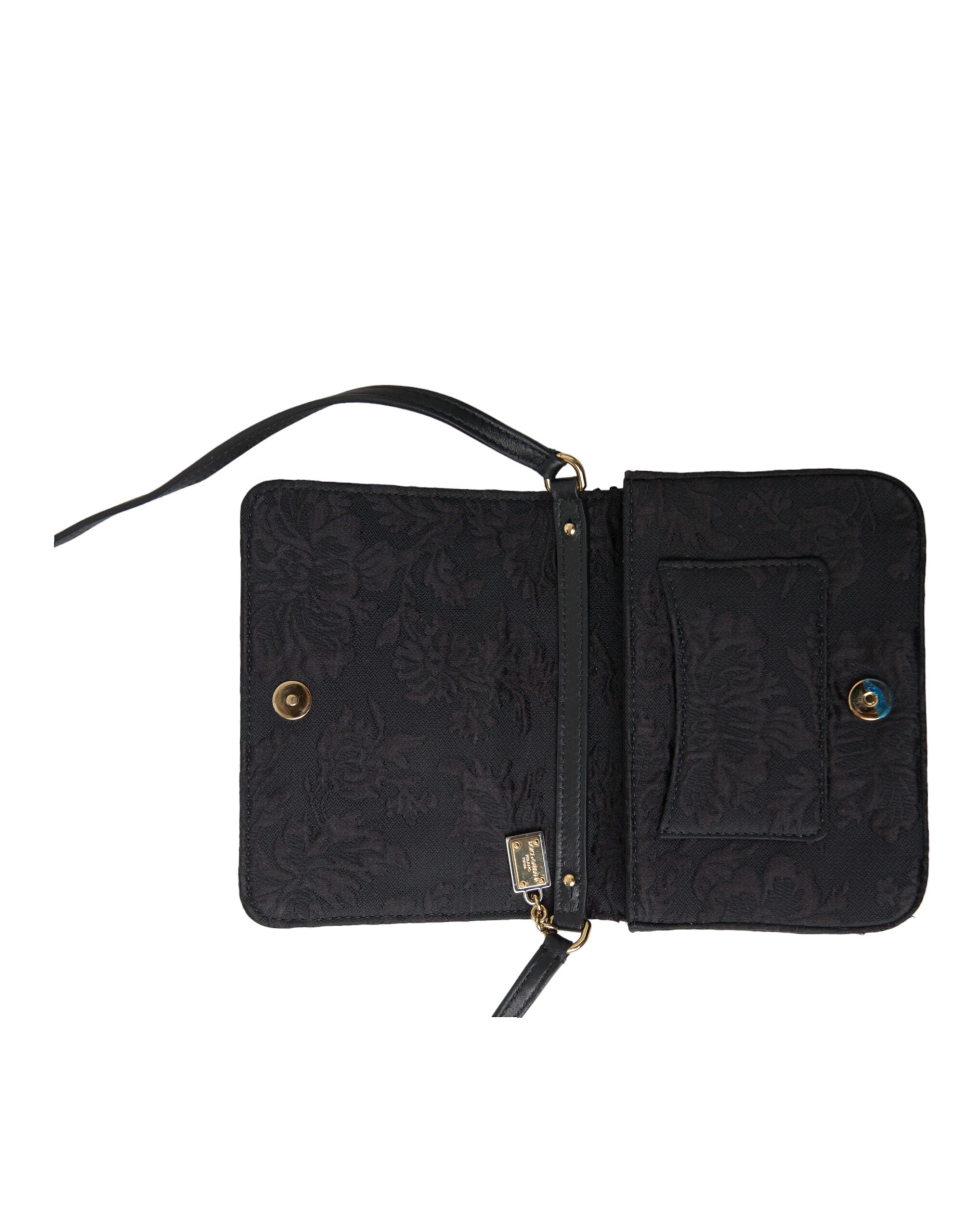 Dolce & Gabbana Black Embellished Baroque Crossbody Shoulder Bag