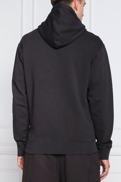 Hugo Boss Dark Blue Cotton Logo Details Hooded Sweatshirt