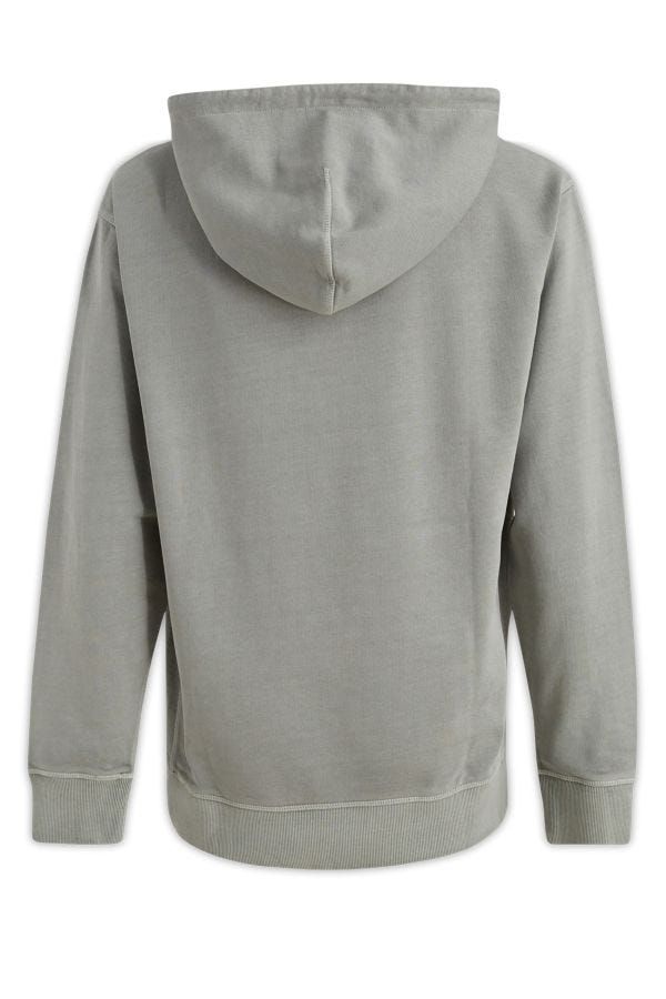 Hugo Boss Grey Cotton Logo Details Hooded Sweatshirt