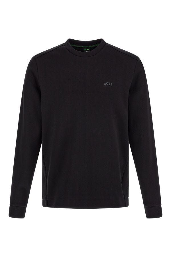 Hugo Boss Black Cotton Logo Details Sweatshirt