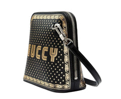 Gucci Gucci Women Black Guccy Sega Script Dome Mini Crossbody Bag