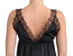 Dolce & Gabbana Sultry Silk Blend Lingerie Top in Black