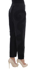 Dolce & Gabbana Black Cotton Stretch Torero Capris Pants