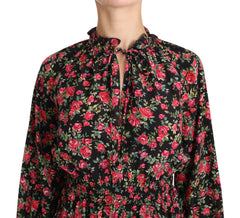 Dolce & Gabbana Elegant Black Floral Silk Shirt