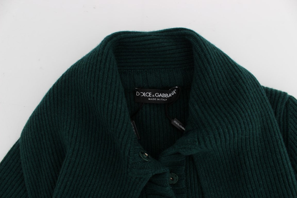 Dolce & Gabbana Elegant Green Cashmere Cardigan Sweater