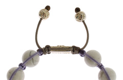 Nialaya Purple CZ Howlite 925 Silver Bracelet