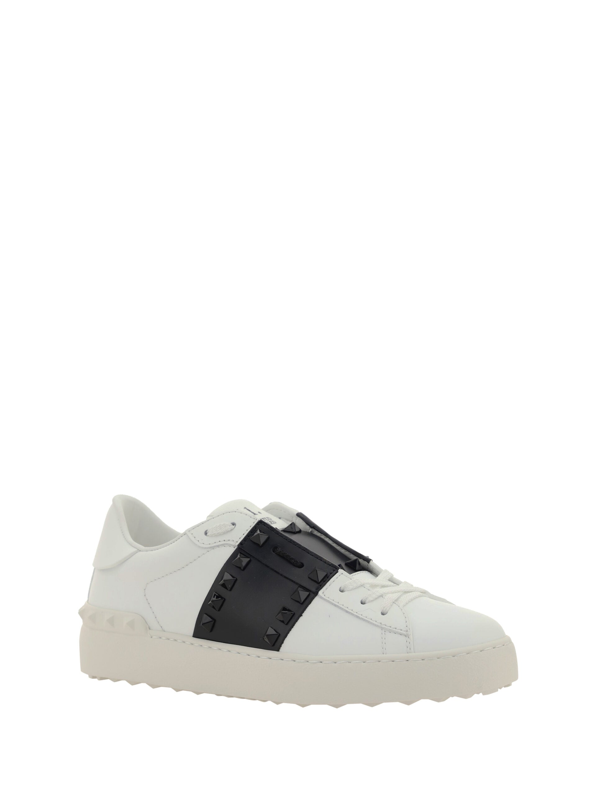 Valentino White and Black Calf Leather Sneakers