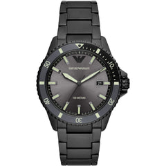 Emporio Armani Black Steel Quartz Watch