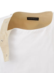 Emporio Armani Oversized White T-Shirt with Side Closure
