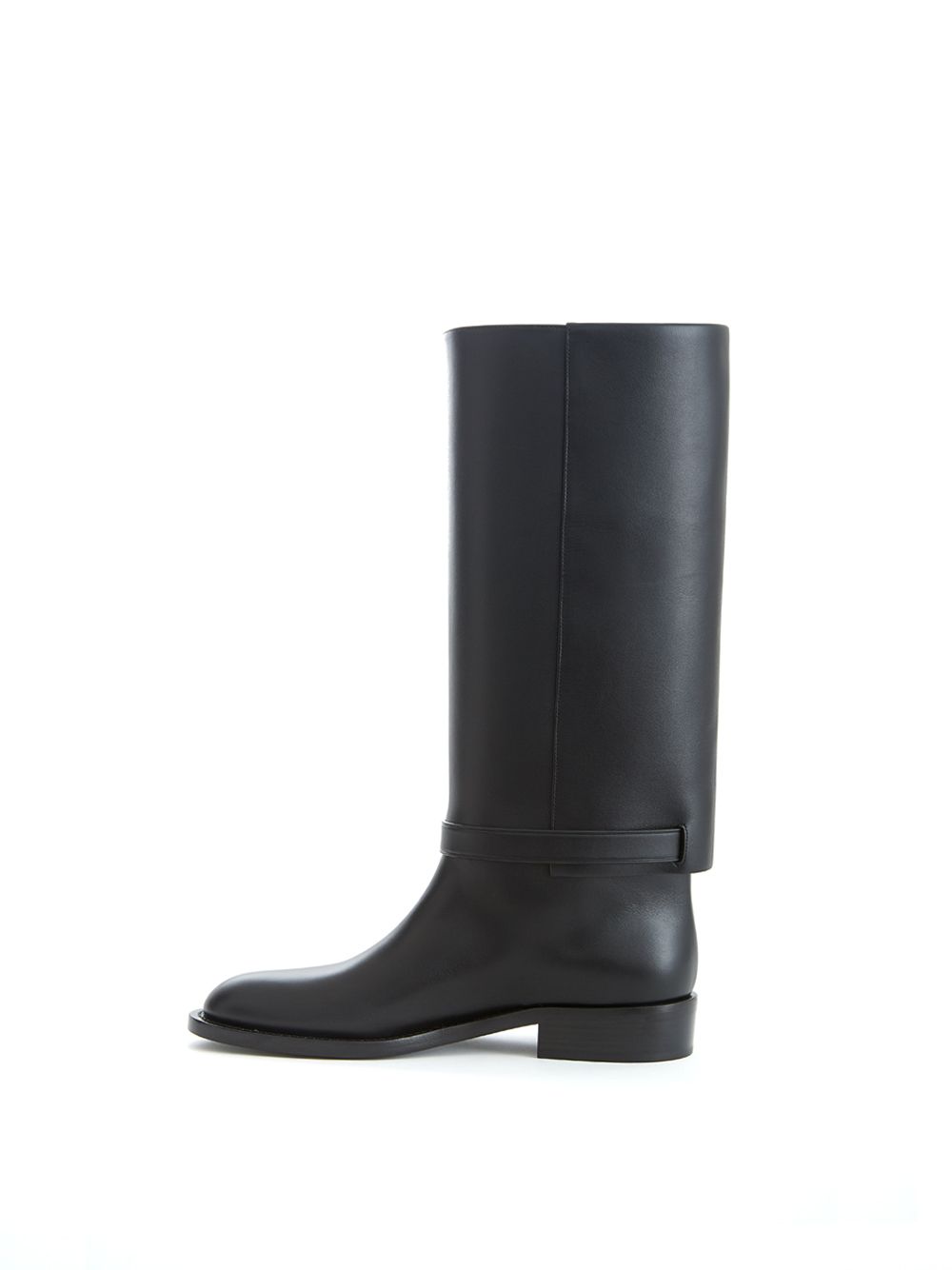 Burberry Buckle Embellished Leather Black Boots