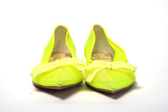 Christian Louboutin Fluro Yellow Flat Point Toe Shoe