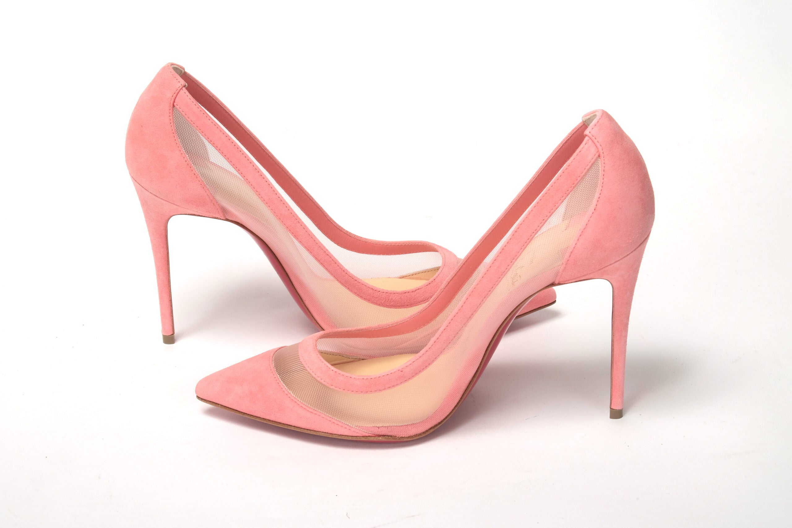 Christian Louboutin Pink Galativi Suede High Heels Pumps