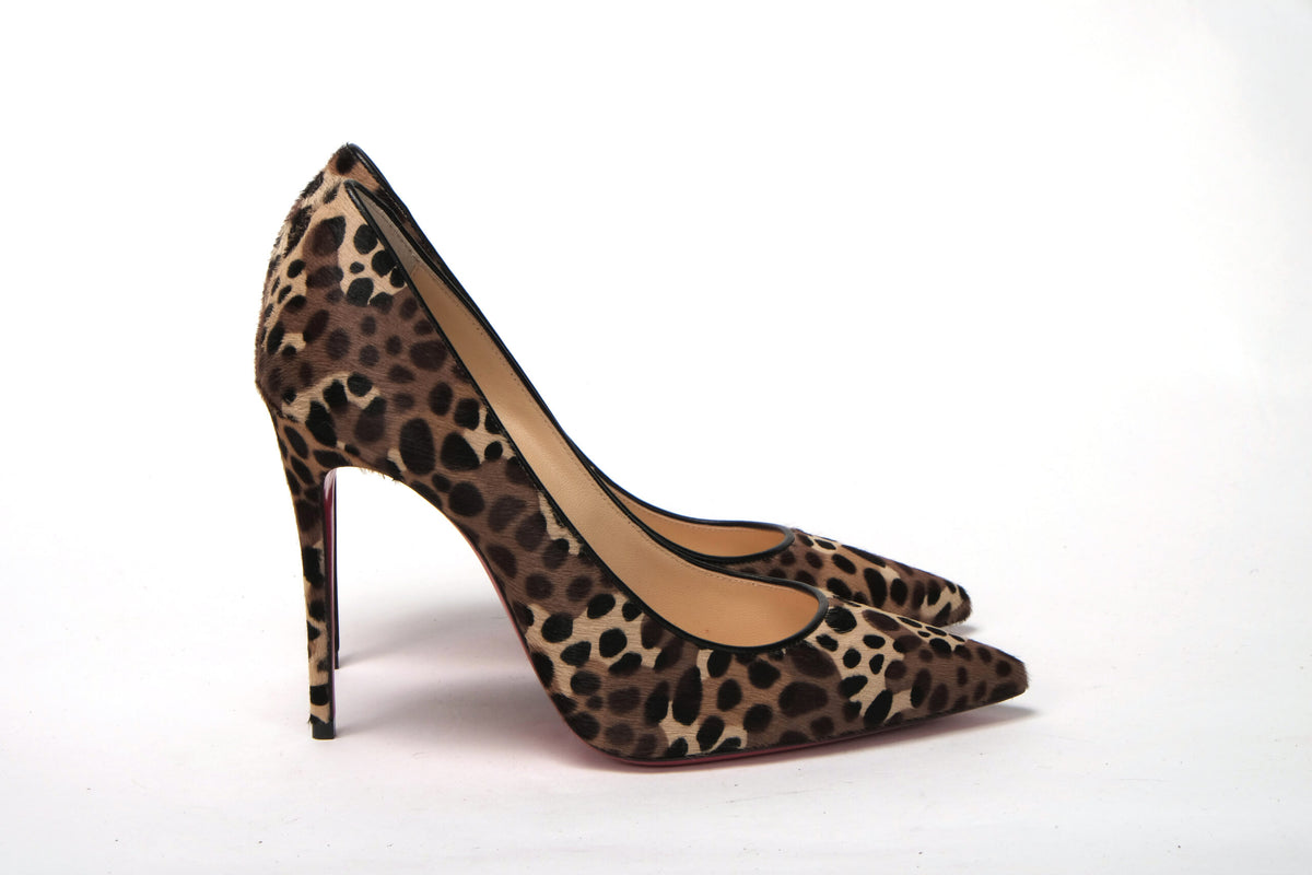 Christian Louboutin Leopard Kate 100 Pony Heels