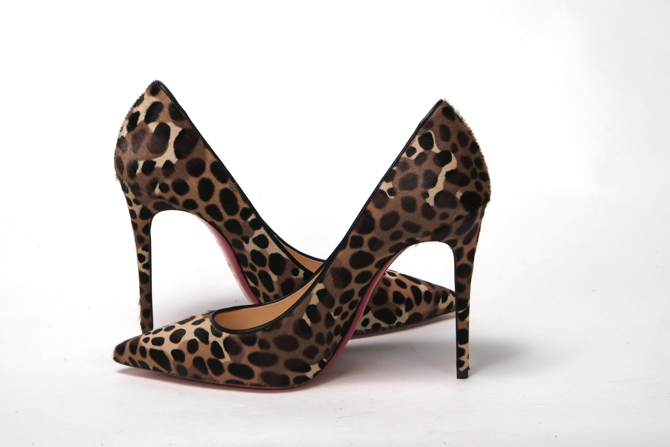 Christian Louboutin Leopard Kate 100 Pony Heels