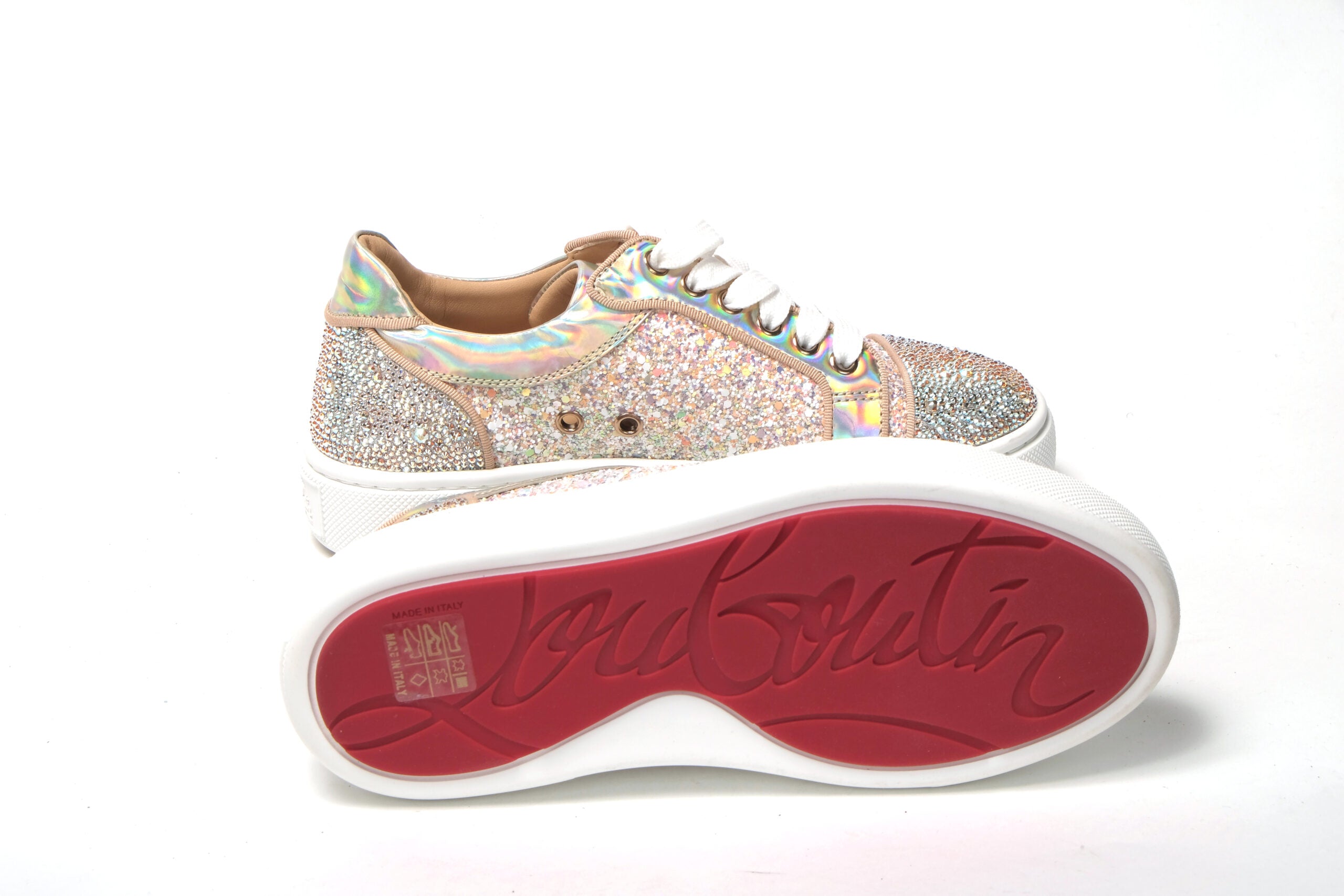 Christian Louboutin Rose Gold Verissma 2 Strauss Flat Sneaker