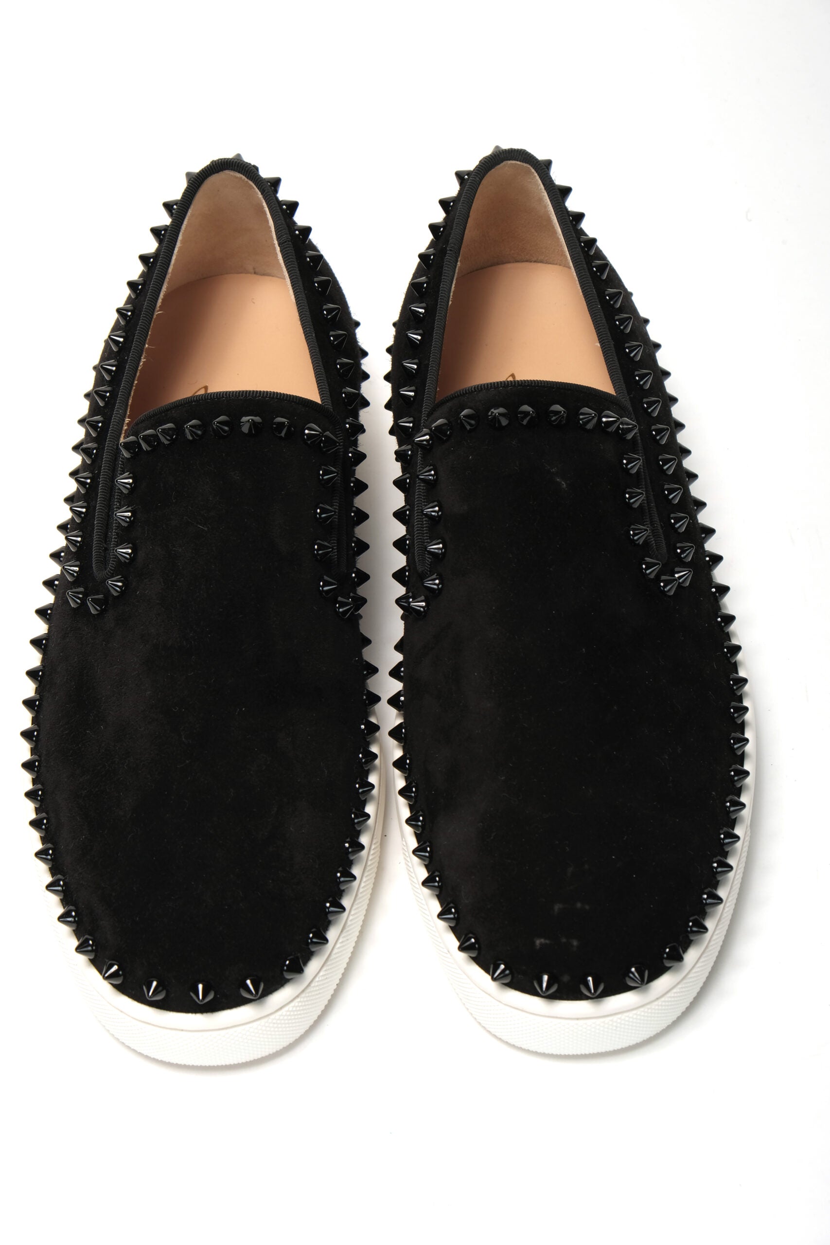 Christian Louboutin Black Pik Boat Flat Veau Shoes