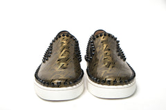 Christian Louboutin Black/Gold Version Pik Boat Flat Pat Shoes