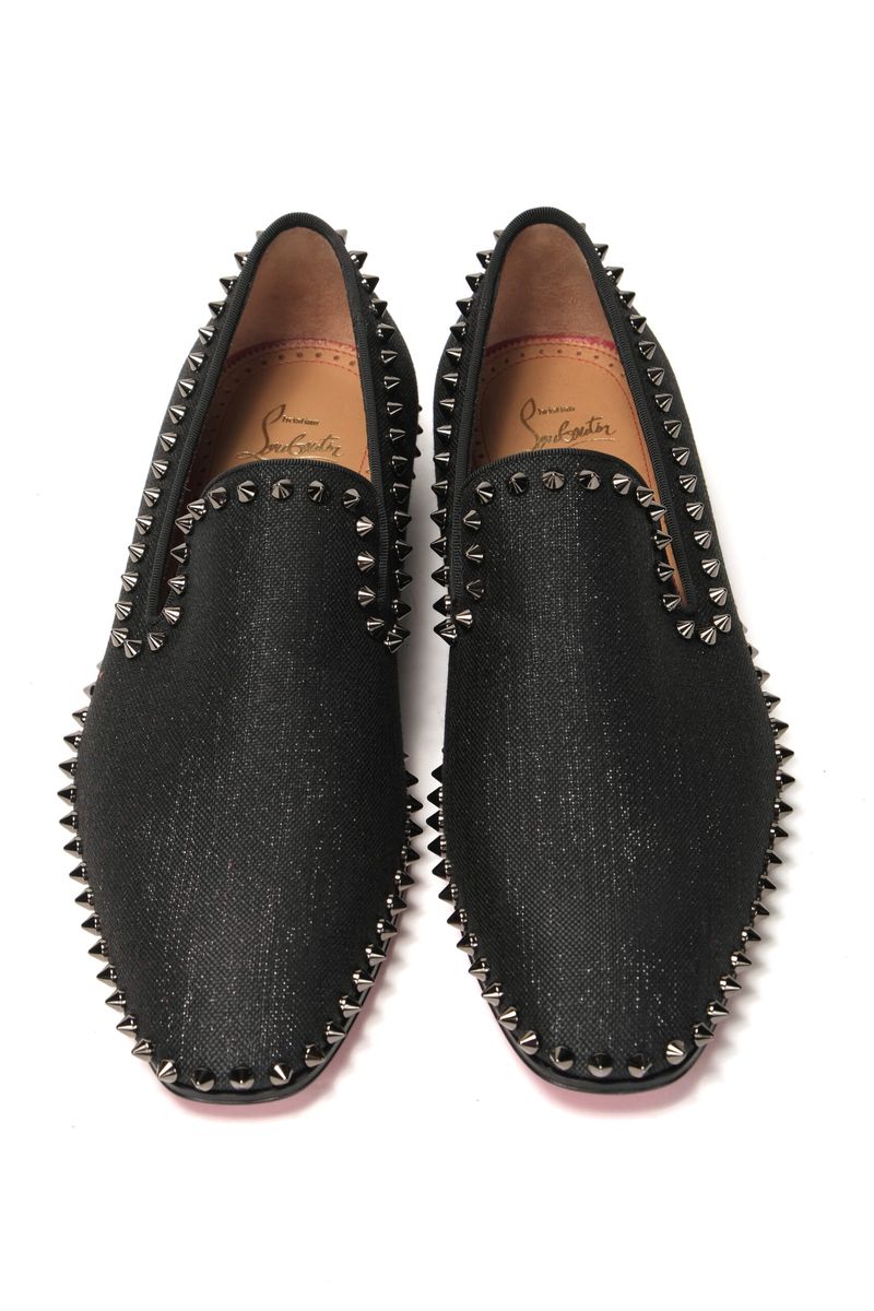 Christian Louboutin Black/Black Gun Casanopump Flat Canvas Shoes