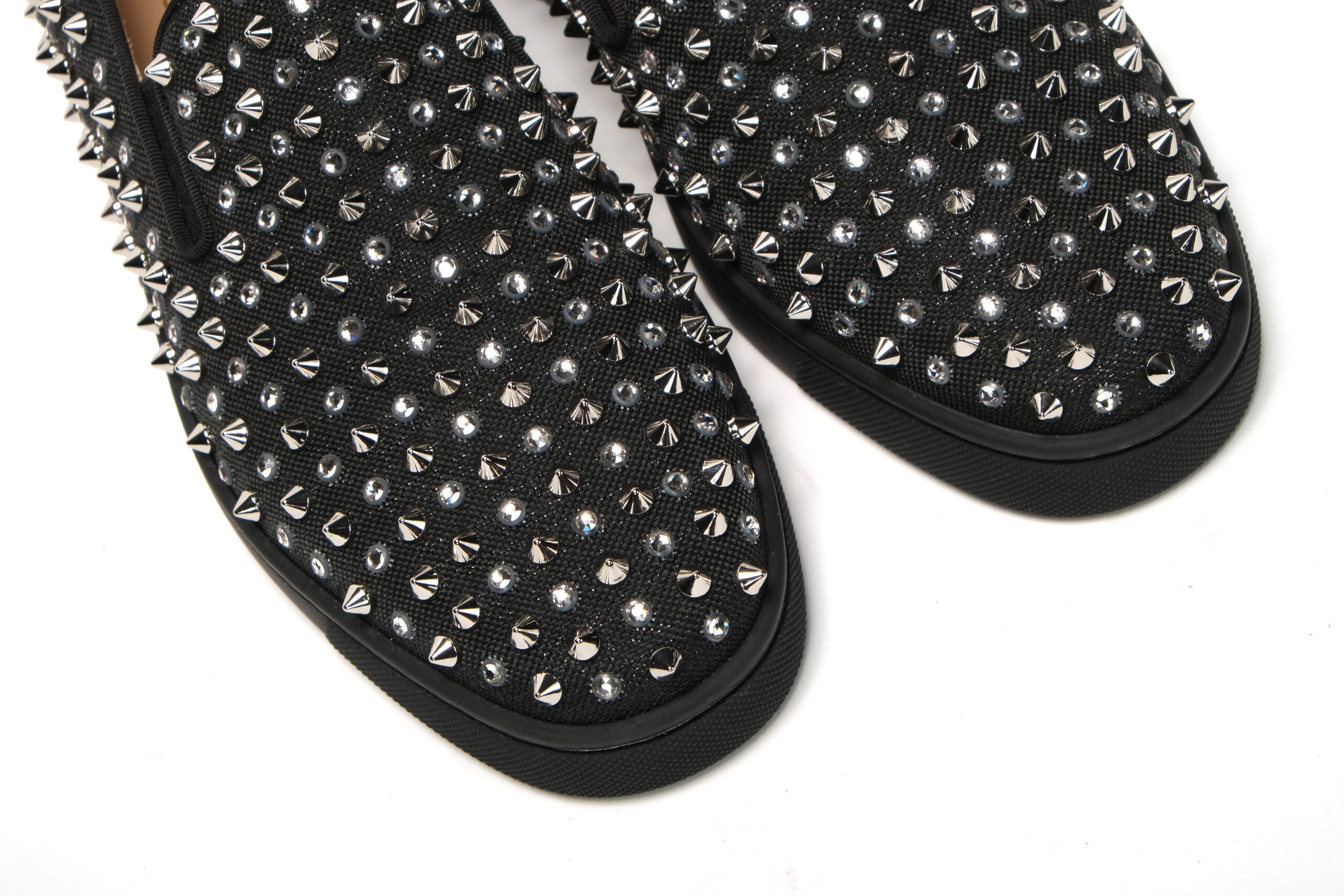 Christian Louboutin Black/Crystal Sv Version Roller 1c1s Flat Shoes