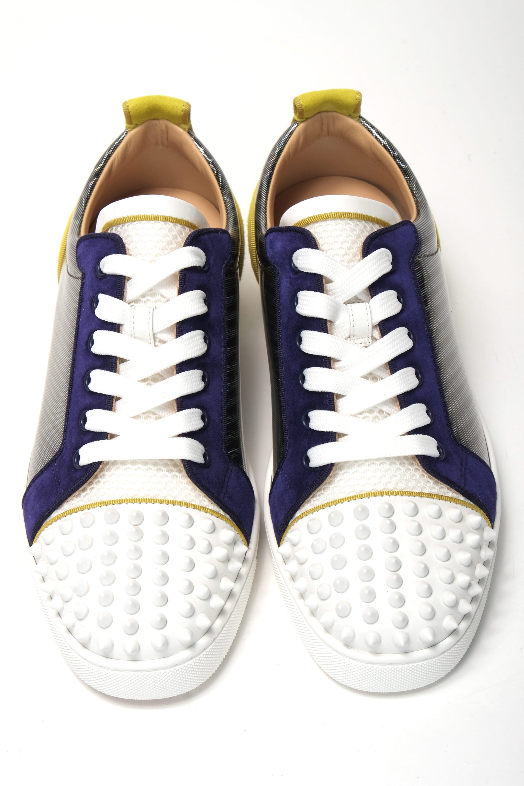 Christian Louboutin Multi/White Mat Version Louis Junior Spikes Shoes