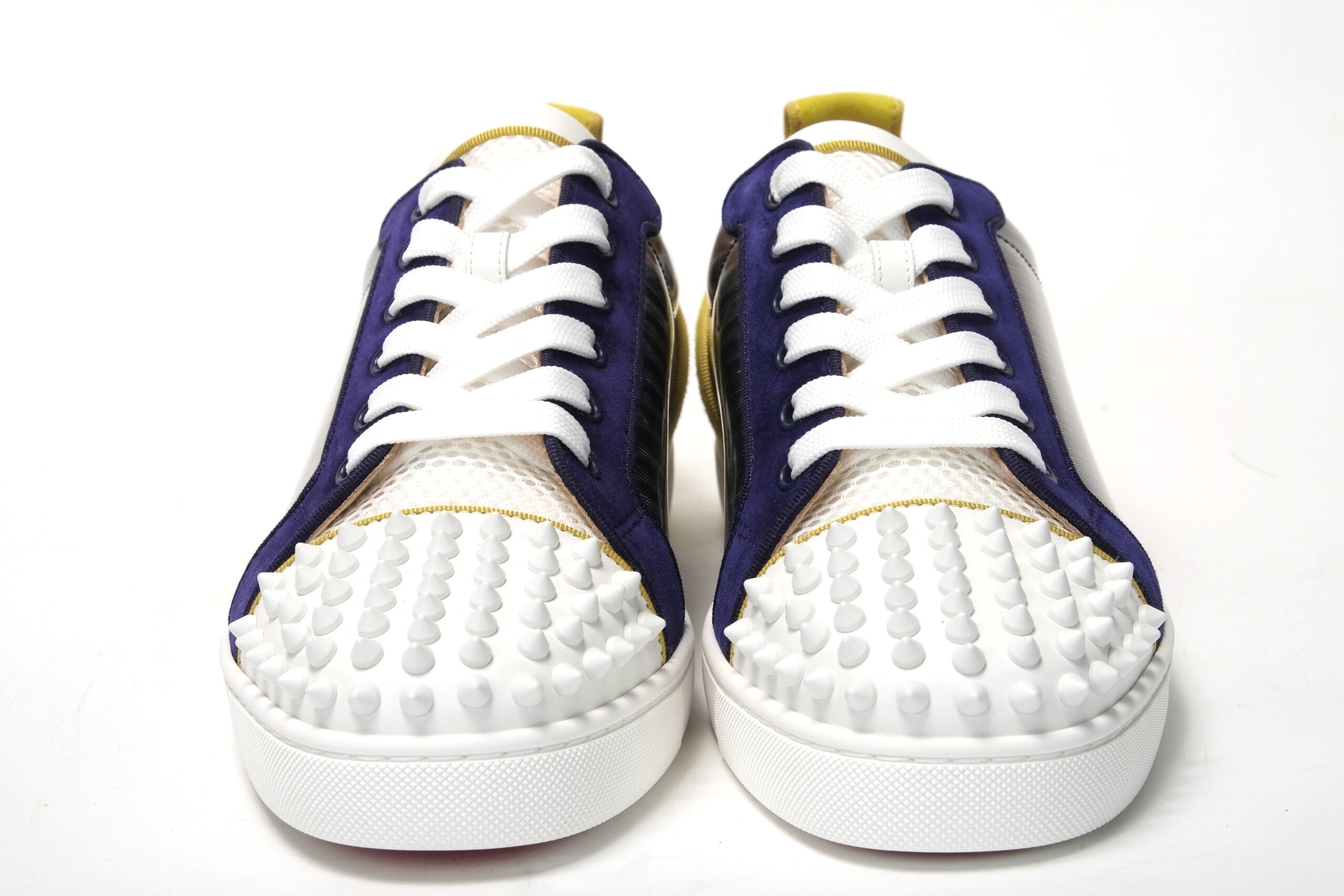 Christian Louboutin Multi/White Mat Version Louis Junior Spikes Shoes