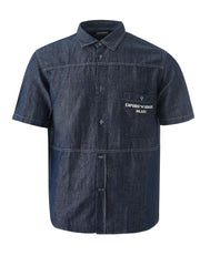 Emporio Armani Blue Denim Short Sleeves Shirt