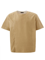 Emporio Armani Oversized Beige T-Shirt with Side Closure