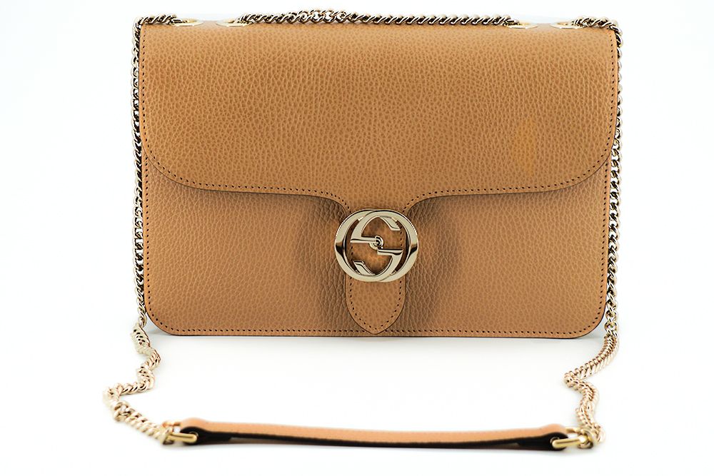 Gucci Beige Calf Leather Dollar Shoulder Bag