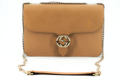 Gucci Beige Calf Leather Dollar Shoulder Bag