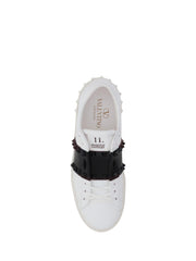 Valentino White and Black Calf Leather Sneakers