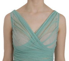 Dolce & Gabbana Green Cotton Stretch Mesh Tank Top