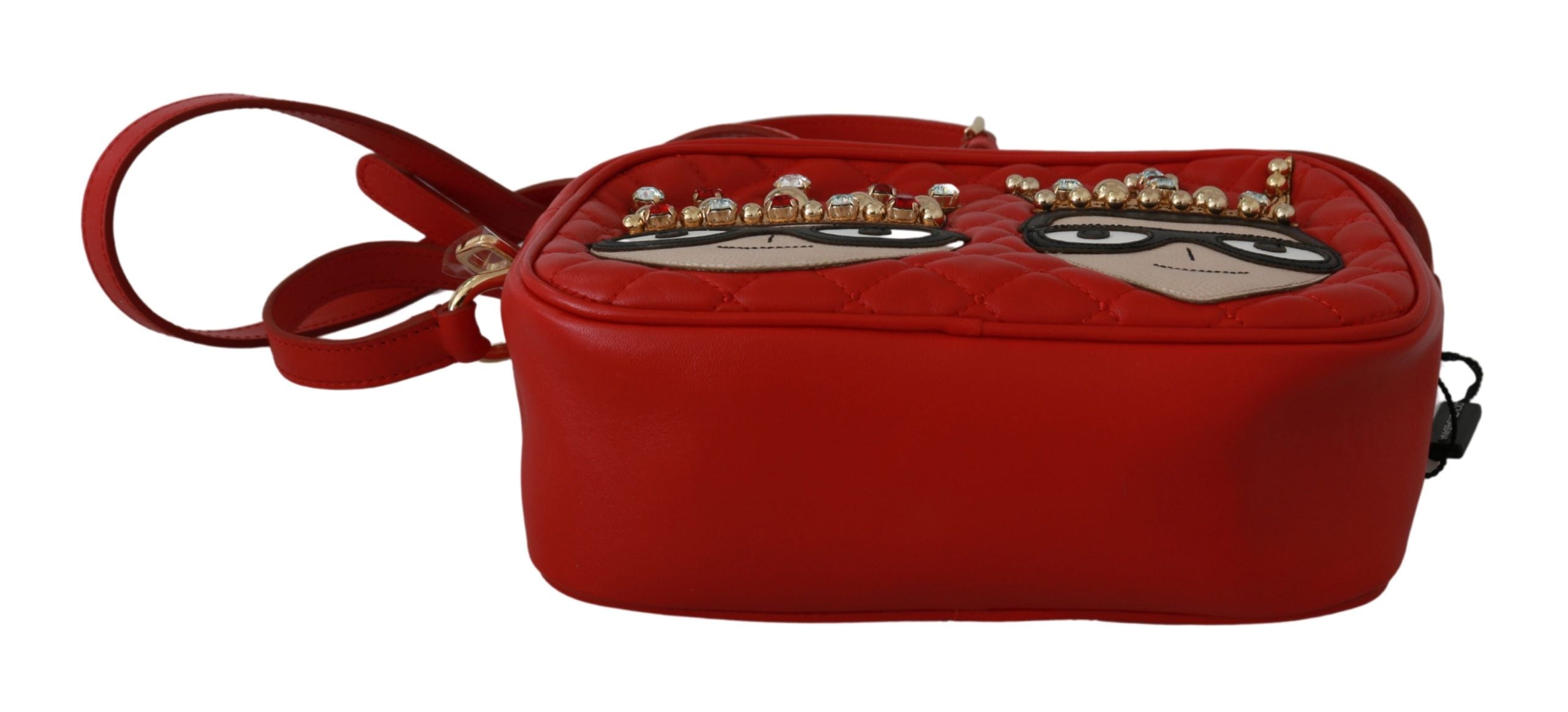 Dolce & Gabbana Elegant Red Leather Crossbody Glam Bag