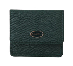 Dolce & Gabbana Elegant Green Leather Condom Case Wallet