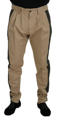 Dolce & Gabbana Brown Black Cotton Chino Men Pants