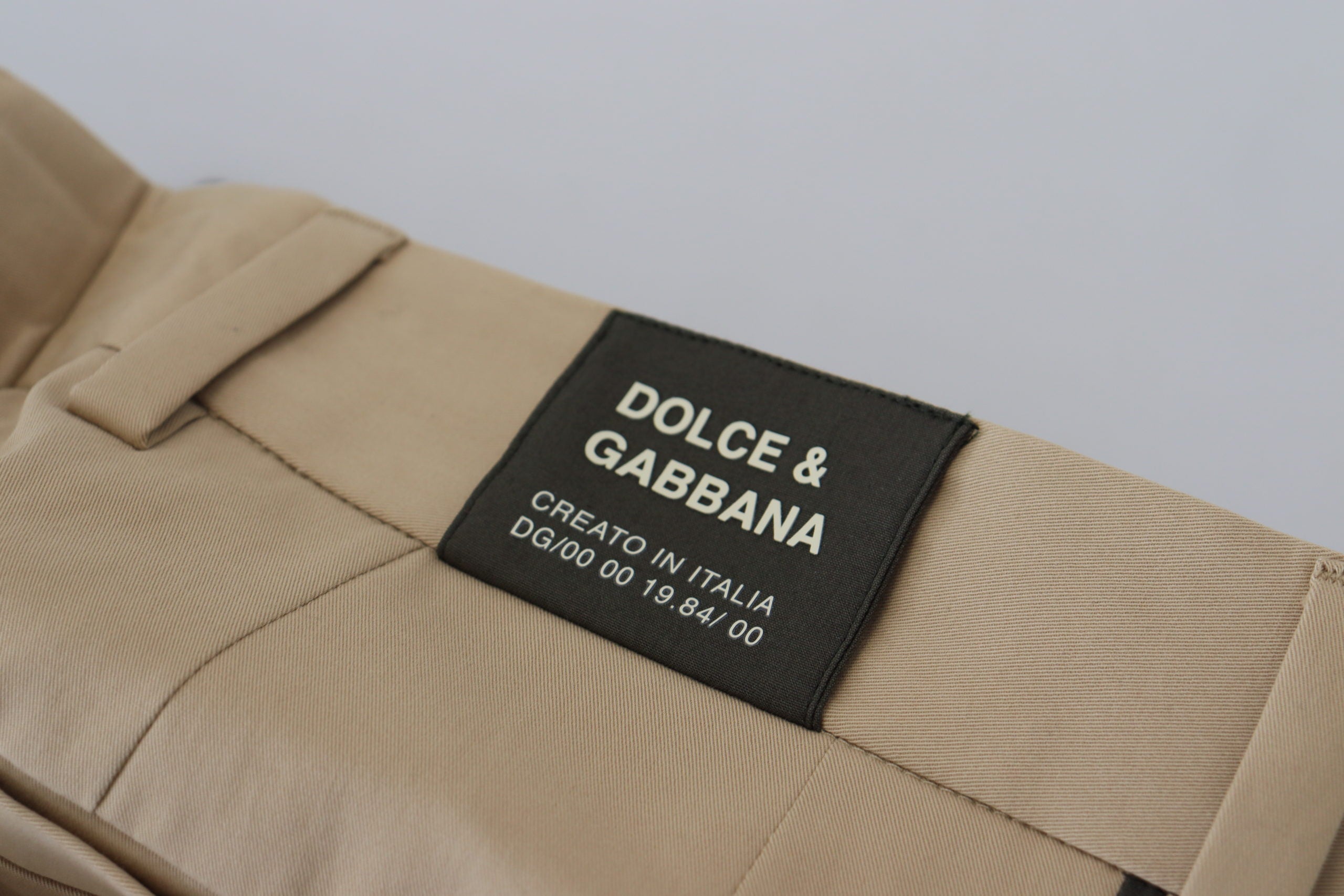 Dolce & Gabbana Brown Black Cotton Chino Men Pants