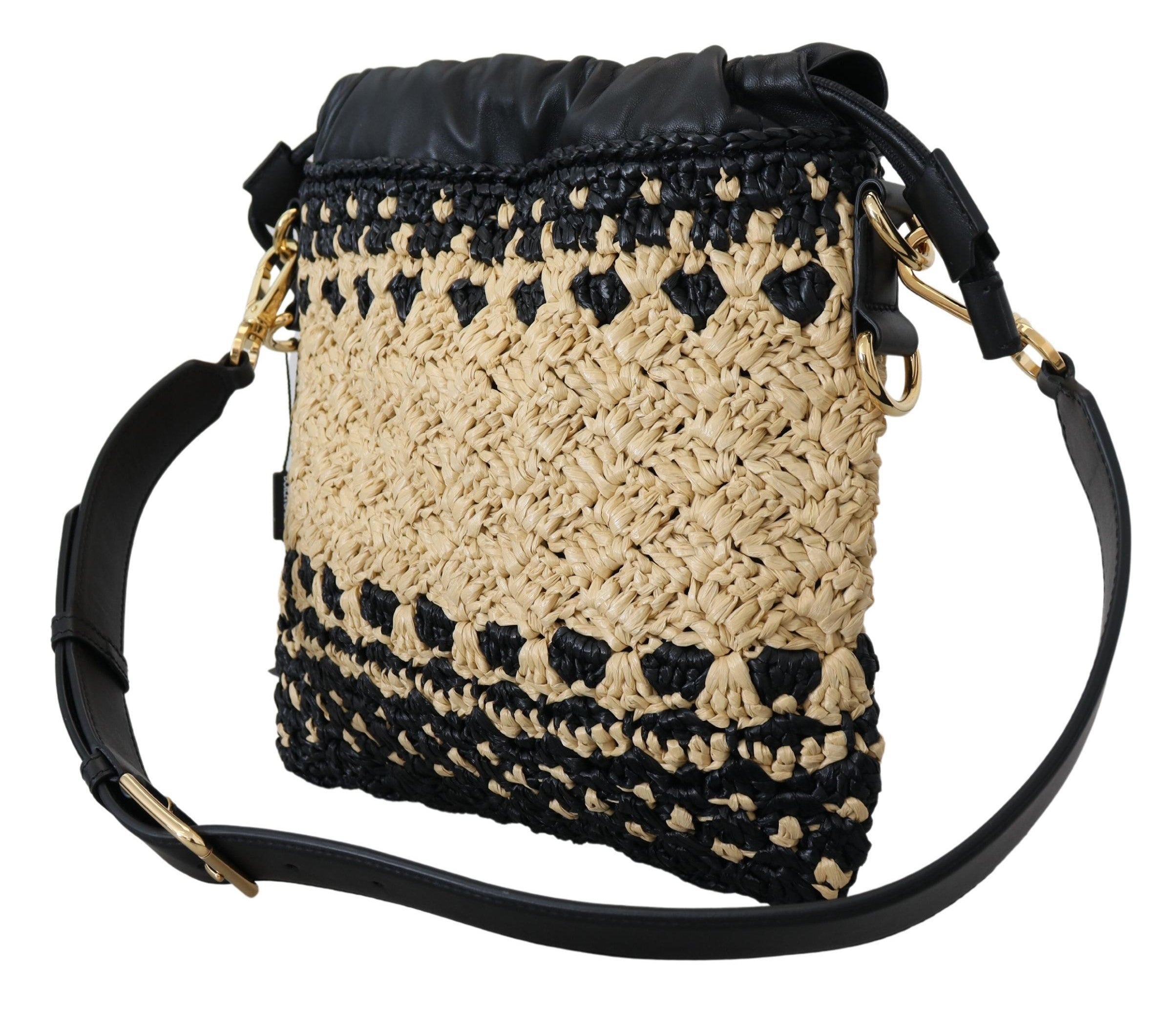 Dolce & Gabbana Elegance Unleashed Beige & Black Shoulder Bag