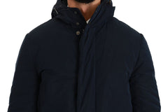 Dolce & Gabbana Elegant Dark Blue Long Coat Parka