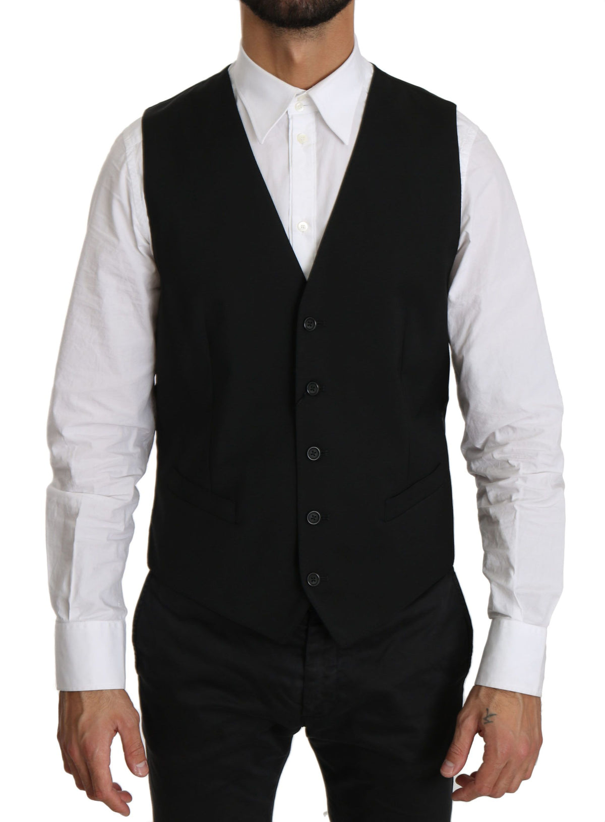 Dolce & Gabbana Elegant Black Formal Dress Suit Vest