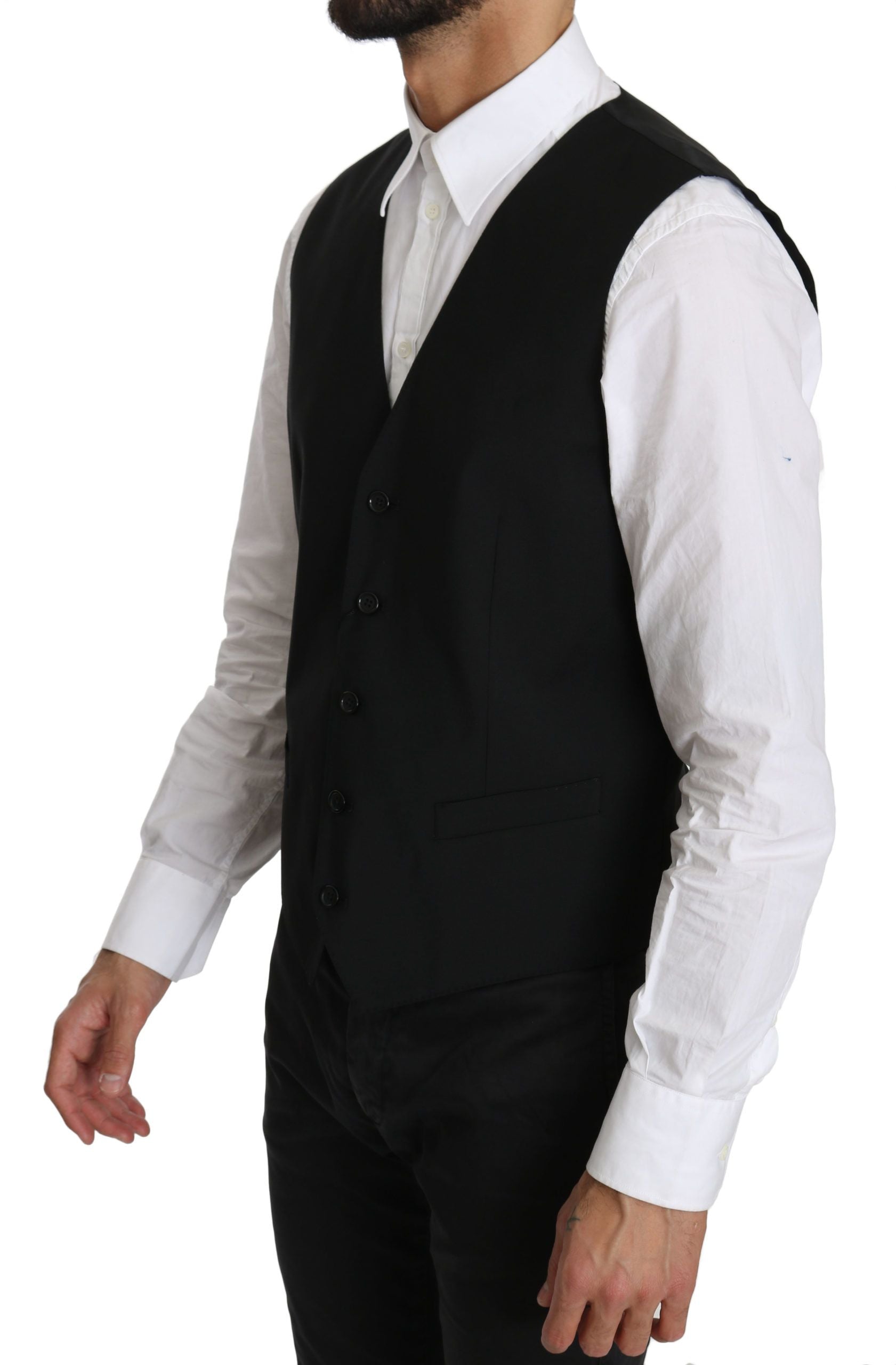 Dolce & Gabbana Elegant Black Formal Dress Suit Vest