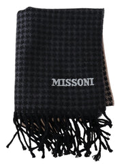 Missoni Elegant Houndstooth Wool Scarf